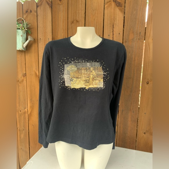 Harley Davidson rhinestones womens top size XL. - Picture 1 of 7